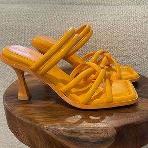 Sherbet orange heels- Circus NY by Adam Edelman